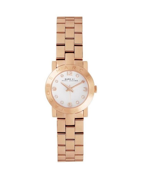 Marc By Marc Jacobs Mini Amy White Rose Gold-Tone Plated Stainless Steel Watch MBM3078