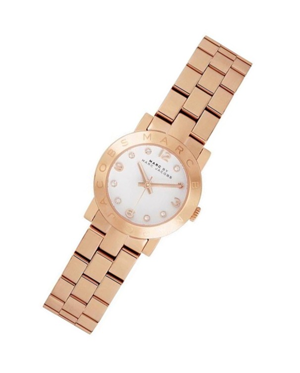 Marc By Marc Jacobs Mini Amy White Rose Gold-Tone Plated Stainless Steel Watch MBM3078