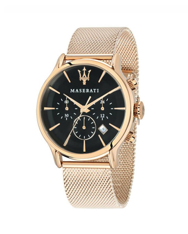 Maserati Epoca with Black Dial & Gold Mesh Strap Men's Watch