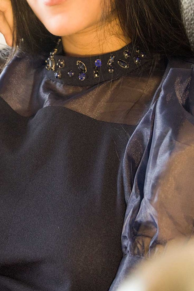 RILEY - Organza Detailed Embellished Top