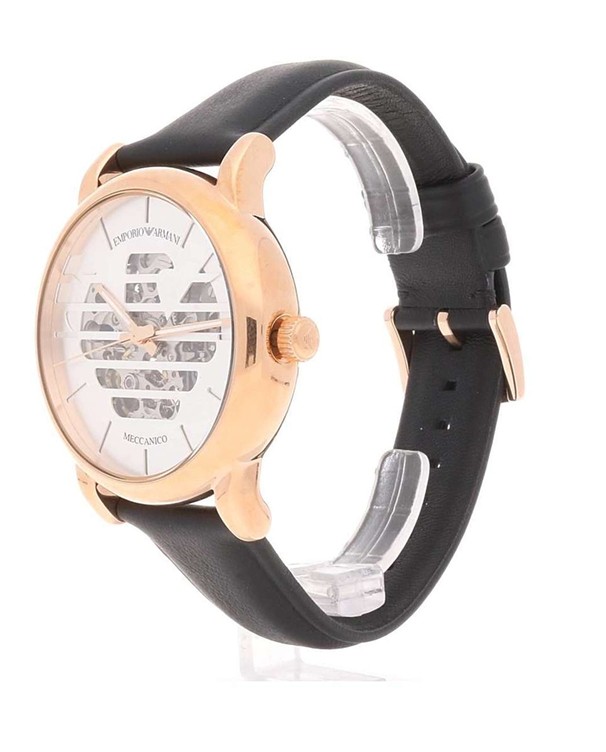 Emporio Armani Luigi Meccanico with Black Leather Strap Men's Watch