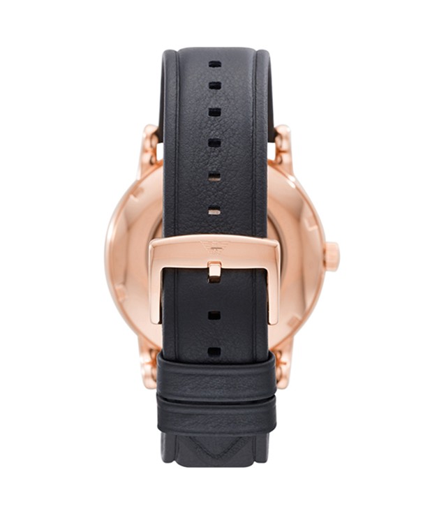 Emporio Armani Luigi Meccanico with Black Leather Strap Men's Watch