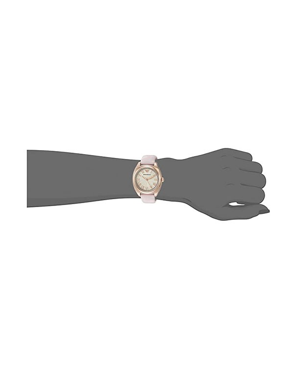 Emporio Armani Dress with Rose Gold Leather Strap Women's Watch