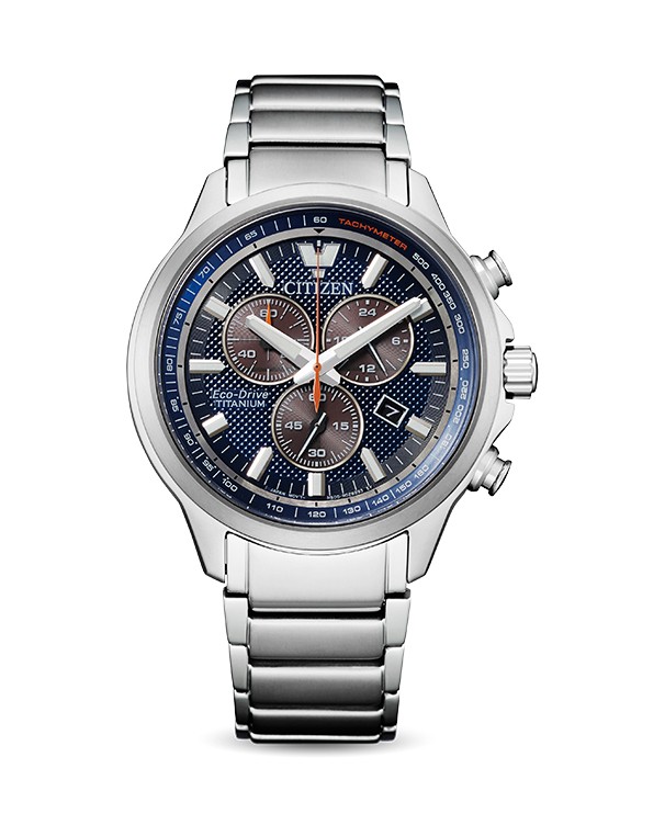 Citizen Eco-Drive Chronograph Super Titanium with Blue Dial Mens Watch