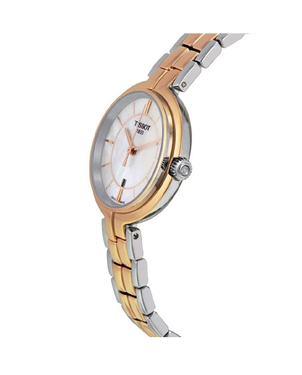 Tissot Women Flamingo Mother of Pearl Dial Rose Gold Plated Watch T0942102211100