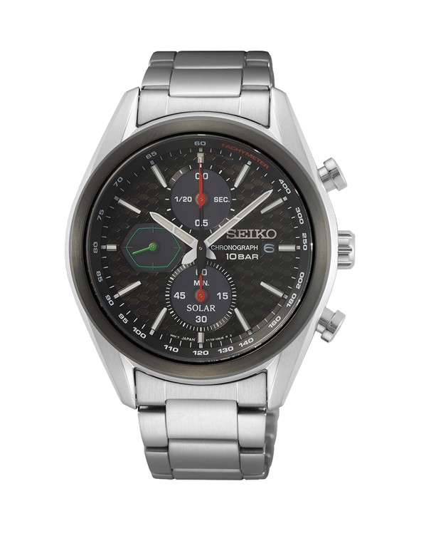 Seiko Solar Chronograph with Black Dial Men's Watch SSC803P1