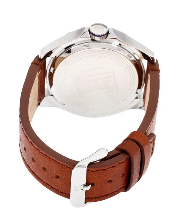 TOMMY HILFIGER leather Strap With A Tang Closure with Blue dial Men's Watch