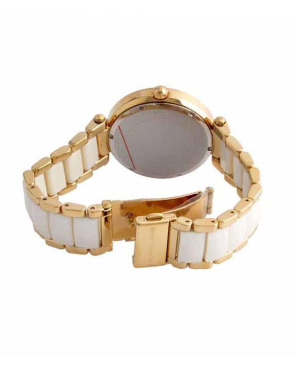 Michael Kors Women Parker White Acetate Band Watch MK6400