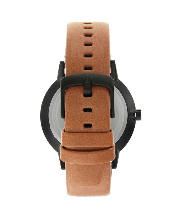 Armani Exchange Black Dial with Brown Leather Strap Men's Watch