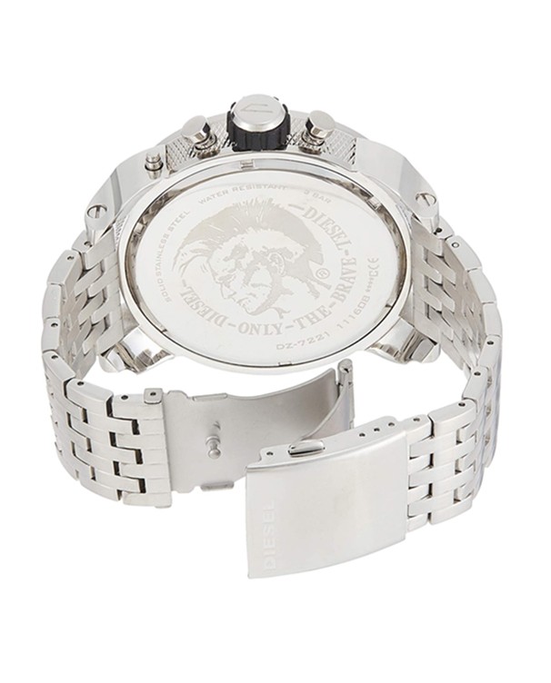 DIESEL Super Bad Ass Oval Analog & Digital Silver Dial Men's Watch