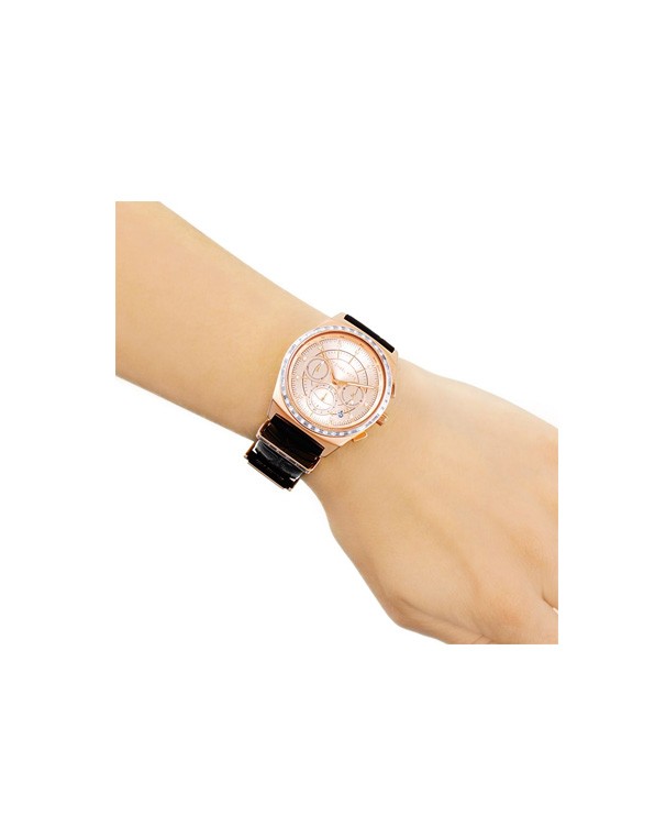 Michael Kors Vail with Leather Black Stap Women's Watch