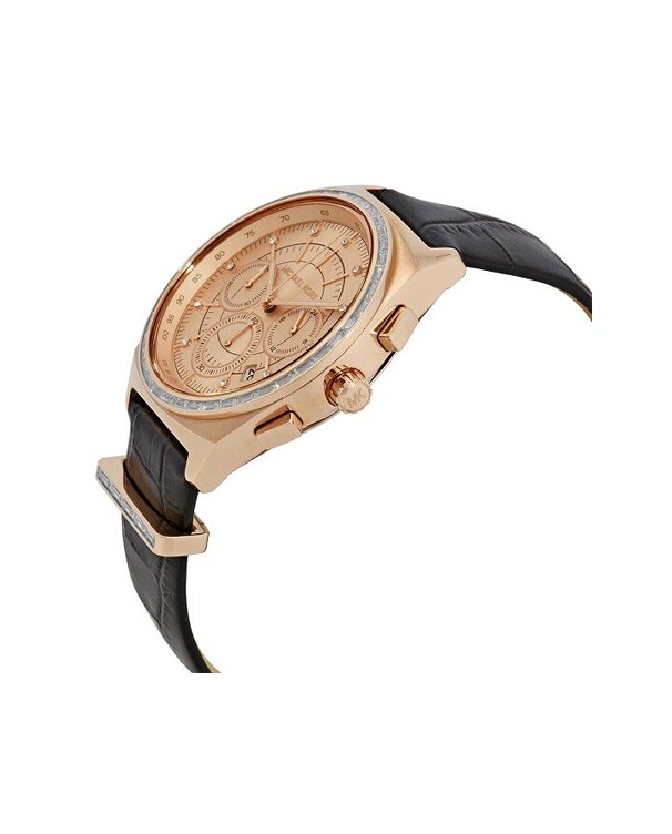 Michael Kors Vail with Leather Black Stap Women's Watch