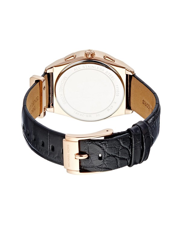 Michael Kors Vail with Leather Black Stap Women's Watch
