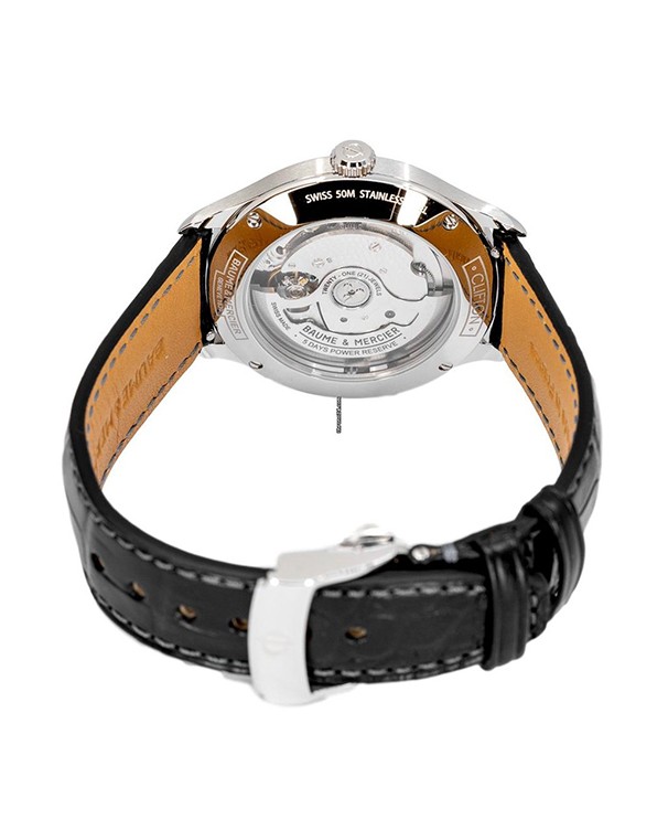 Baume & Mercier Clifton With White Dial & Black Leather