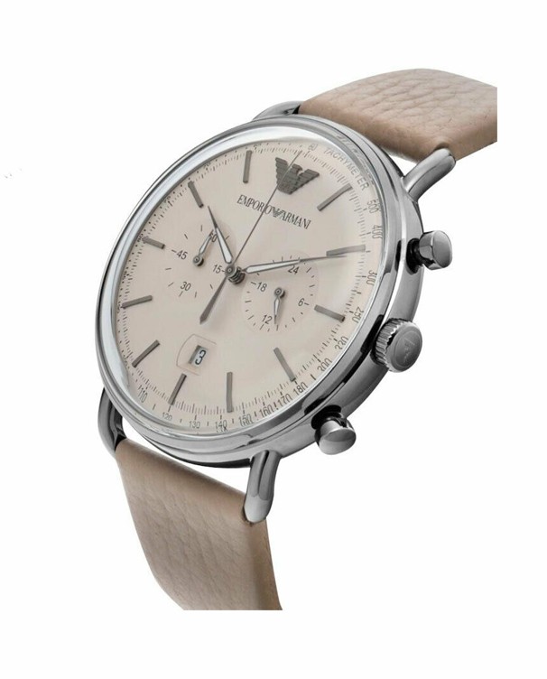 Emporio Armani Aviator Chronograph Beige Dial Men's Watch Model AR11107