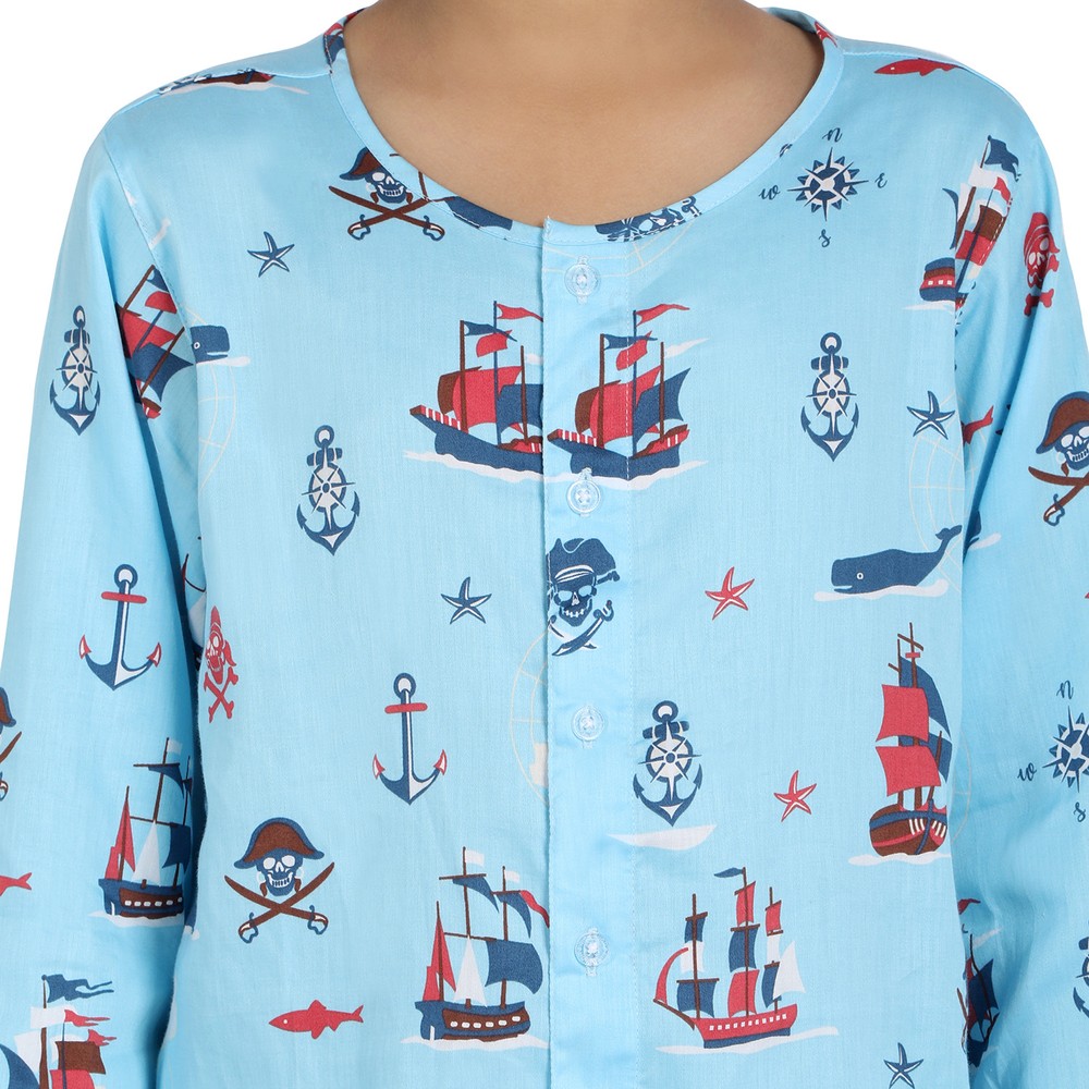 Kids-Explorers Print Pure Cotton Nightsuits