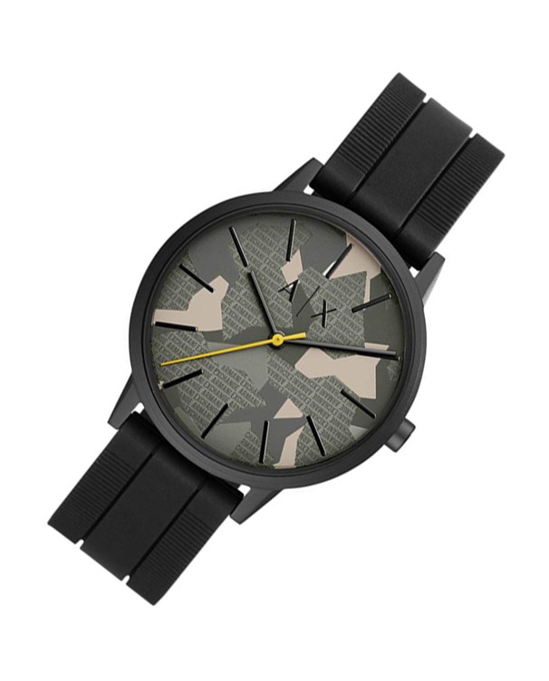 Armani Exchange Cayde with Black Silicone Strap Men's Watch