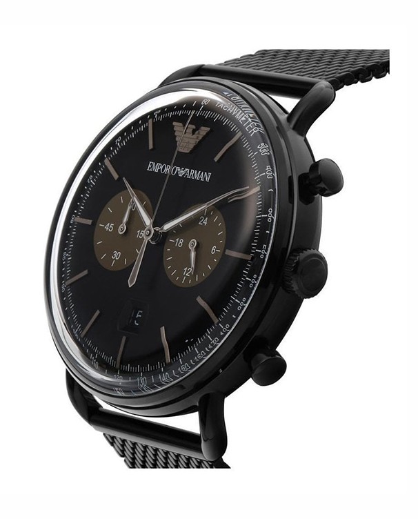 Emporio Armani Aviator Chronograph Black Dial Men's Watch Model Ar11142