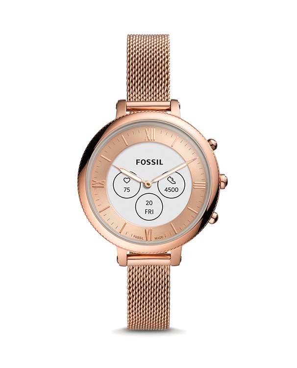 Fossil Q HR Monroe Rose Gold-Tone Stainless Steel Watch