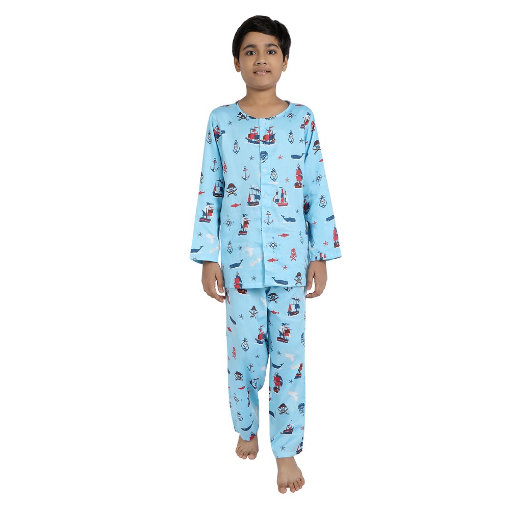 Kids-Explorers Print Pure Cotton Nightsuits
