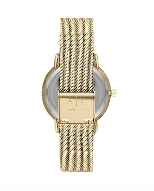 Armani Exchange Lola with Gold Stainless Steel Mesh Bracelet Women's Watch