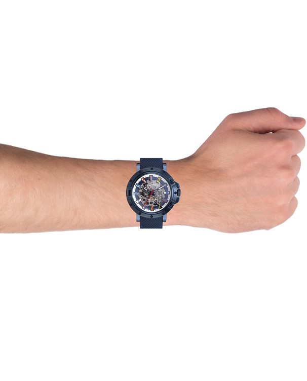 NAUTICA Porthole - Automatic Skeleton with Blue Strap Men's Watch