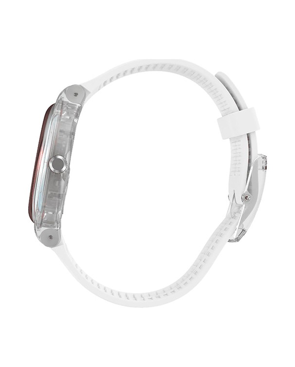 Swatch white dial silicone strap women Quartz watch