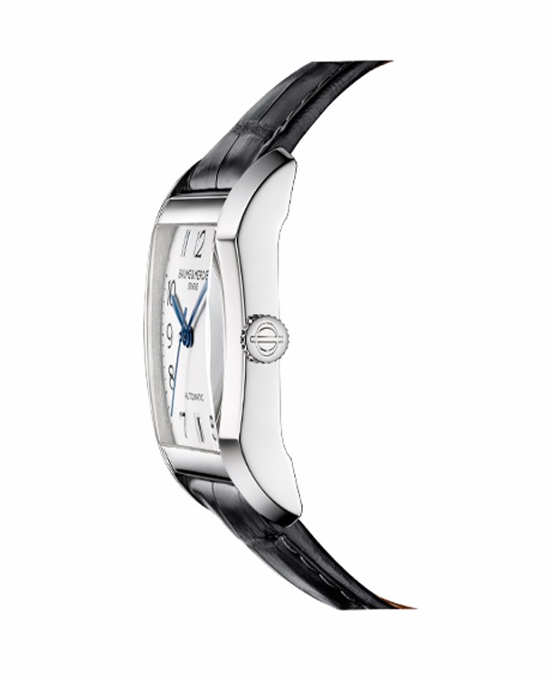 Baume & Mercier Hampton with White Dial & Black Leather Strap Men's Watch