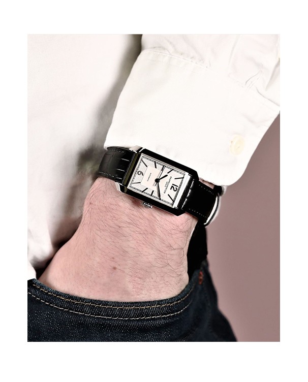 Baume & Mercier Hampton with White Dial & Black Leather Strap Men's Watch