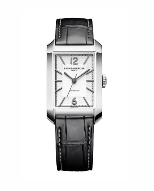 Baume & Mercier Hampton with White Dial & Black Leather Strap Men's Watch