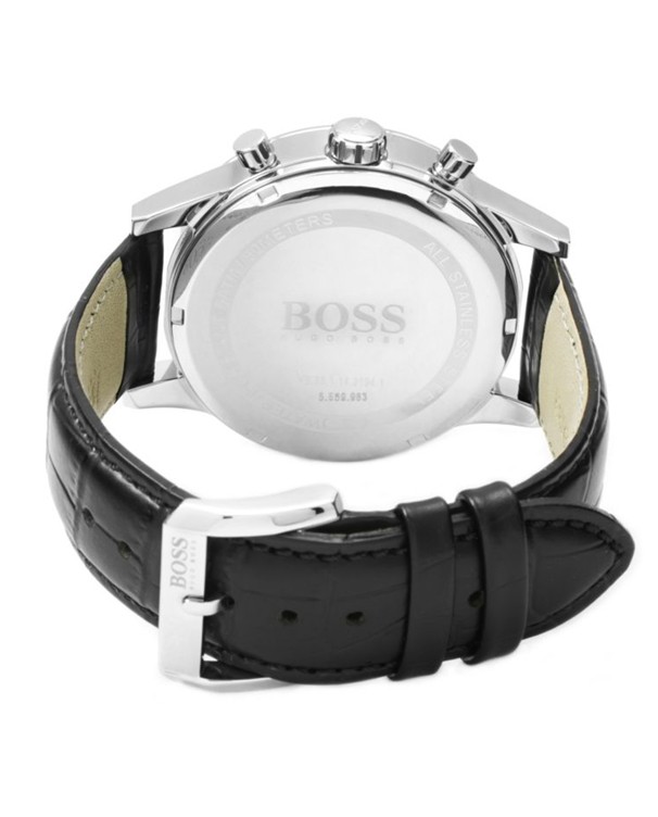 Hugo Boss Men Aeroliner Leather Watch Black 1512448