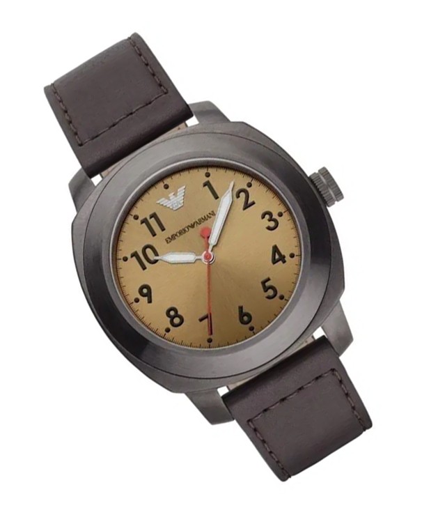 EMPORIO ARMANI DELTA with Leather Strap Men's Watch
