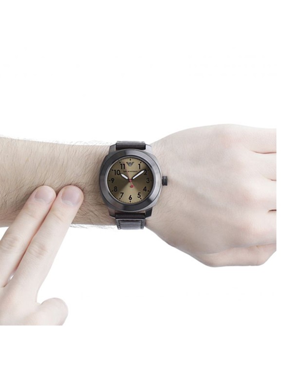 EMPORIO ARMANI DELTA with Leather Strap Men's Watch