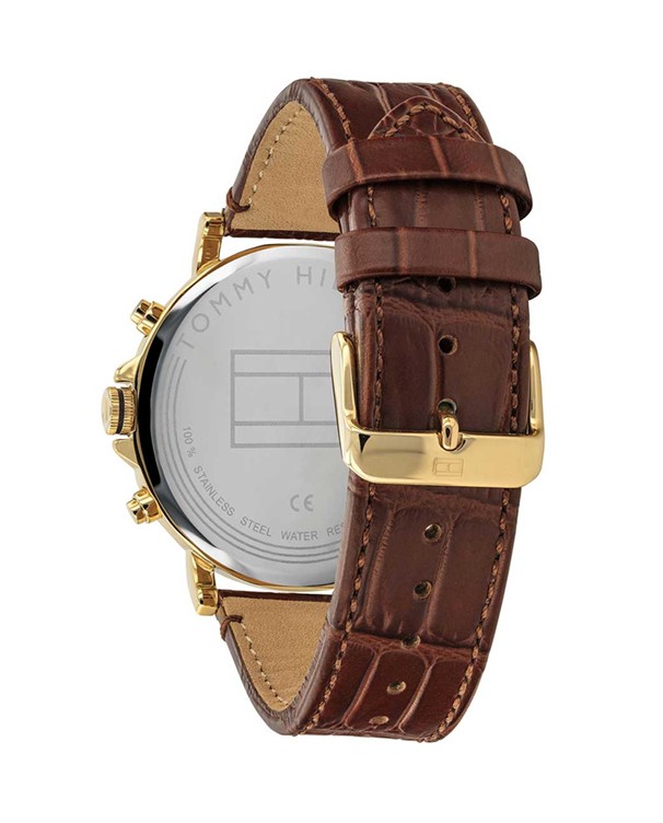Tommy Hilfiger Multi-function Brown Leather Men's Watch - 1710380