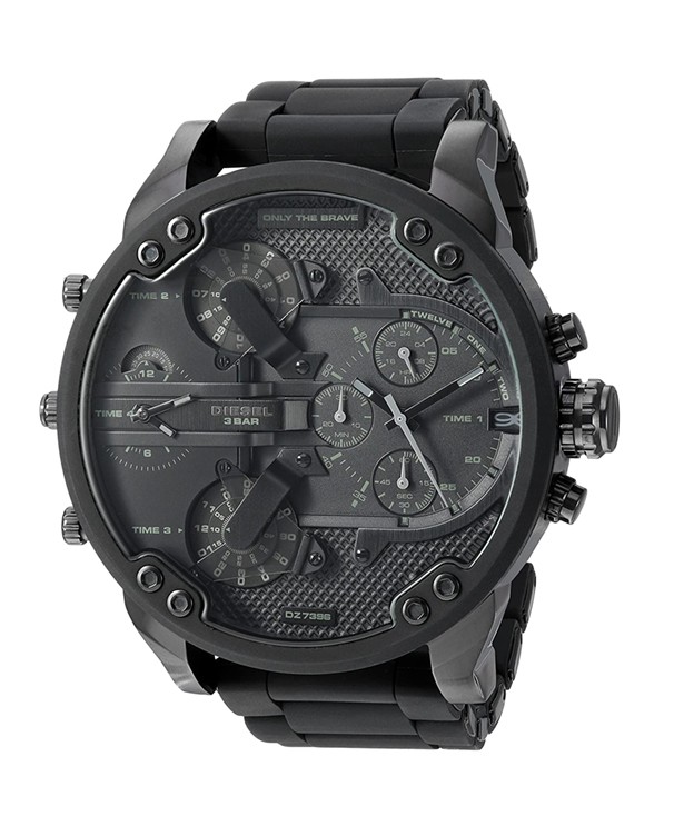 Diesel Men Mr. Daddy 2.0 Black IP and Silicone Watch DZ7396