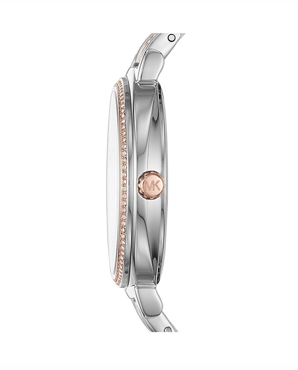 MICHAEL KORS Women Cinthia Grey Mother Of Pearl Crystal Watch MK3642