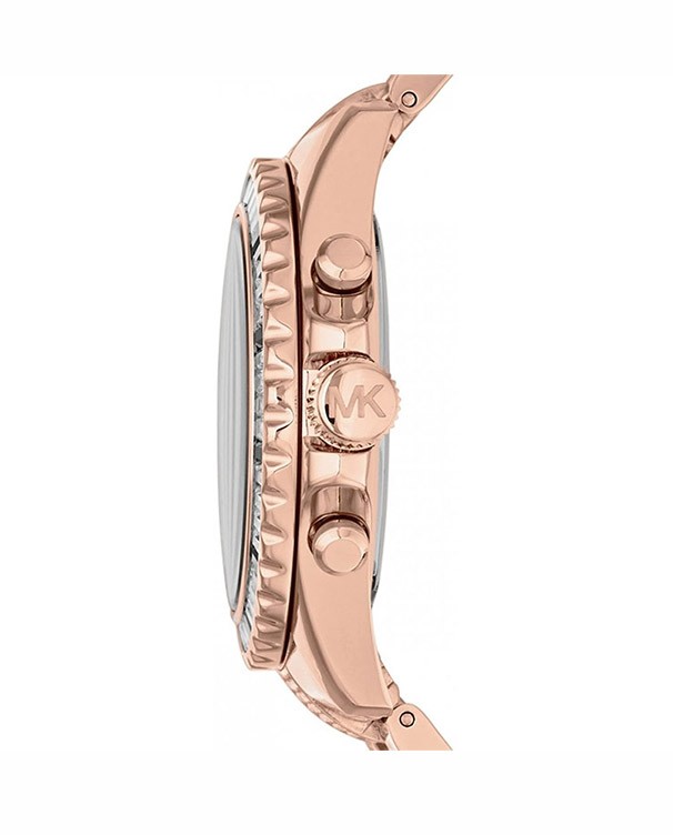 Michael Kors Women Everest Chronograph Black Dial Rose Gold-Tone Watch MK5875