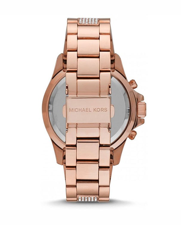 Michael Kors Women Everest Chronograph Black Dial Rose Gold-Tone Watch MK5875