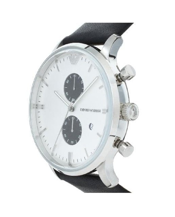 Emporio Armani Classic Chronograph with Black Leather Strap Men's Watch