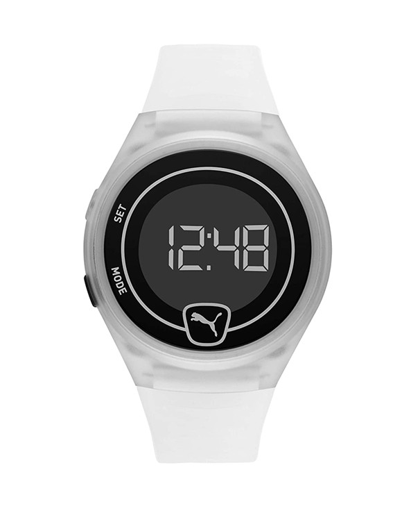 PUMA FASTER Black Dial White Strap Men's Watch