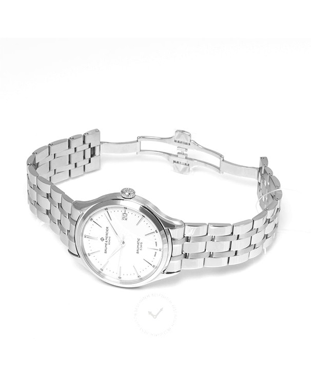 Baume & Mercier Clifton with White Dial and Stainless Steel Bracelet Men's Watch