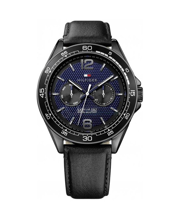Tommy Hilfiger with Dial & Black Calfskin Strap Men's Watch