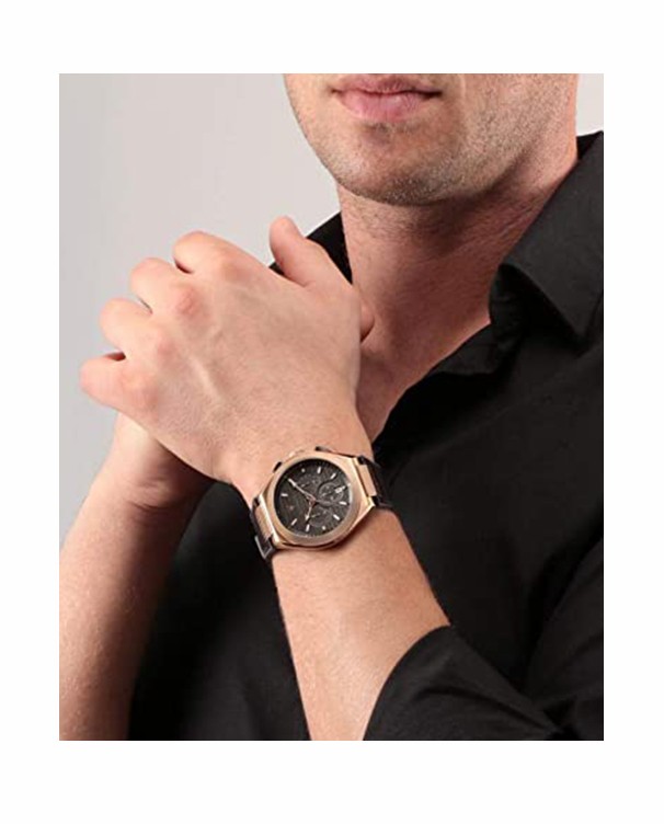 Maserati Triconic with Grey Dial & Brown Leather Strap Men's Watch