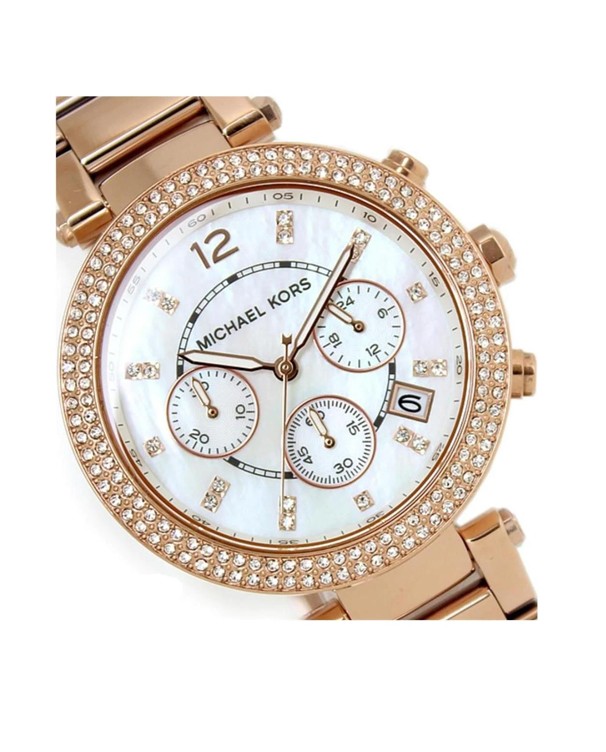 Michael Kors Parker White Dial Rose Gold Women's Watch MK5491