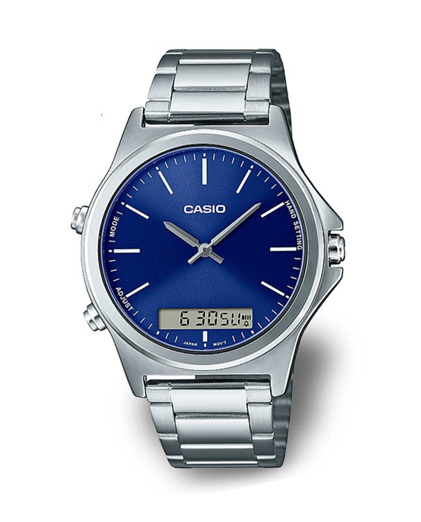 Casio Blue Dial Hybrid Watch Model MTP-VC01D-2E