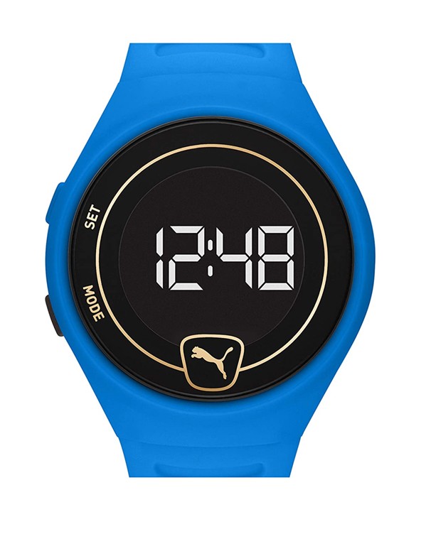 PUMA FASTER Black Dial Blue Strap Digital Watch