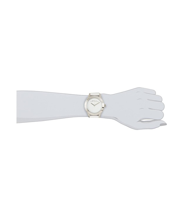 Marc by Marc Jacobs White Leather Strap Steel Case Watch - MBM1200
