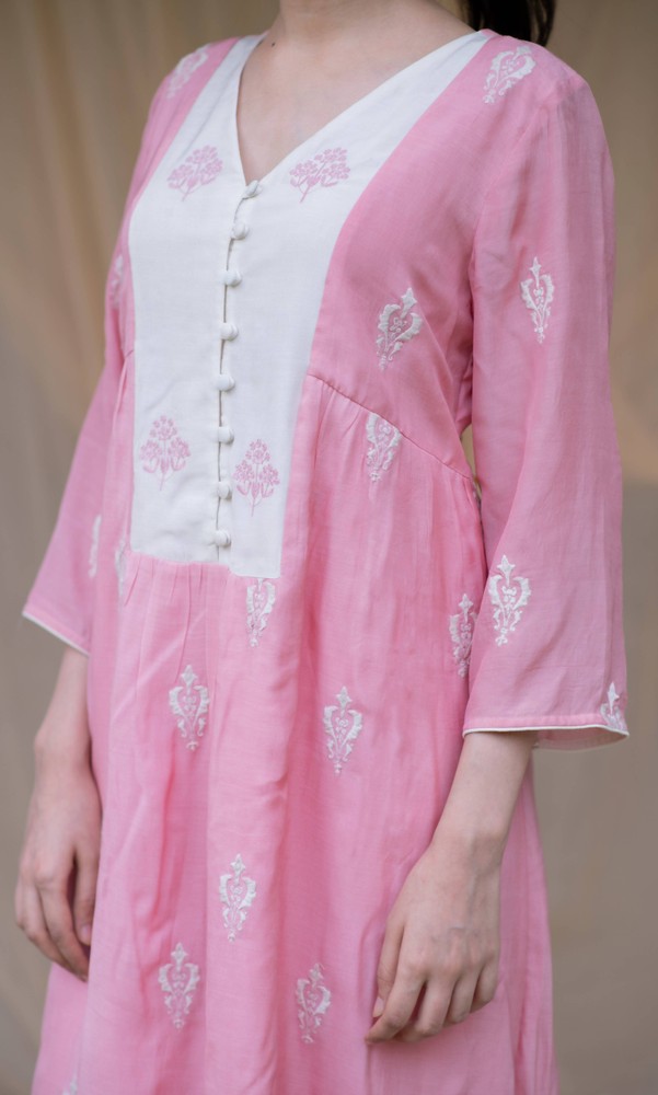 KAPRAAHA CHIC PINK MOROCCAN TUNIC SET