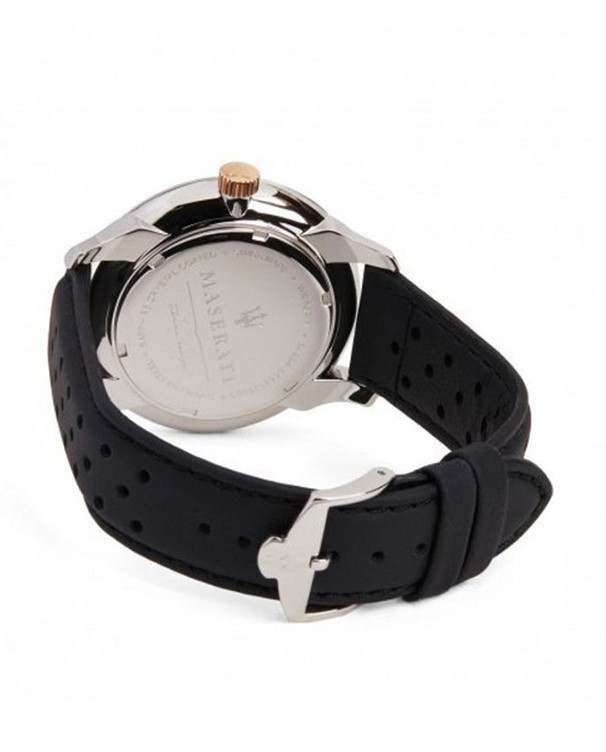 Maserati Attrazione with Black Leather Strap Men's Watch