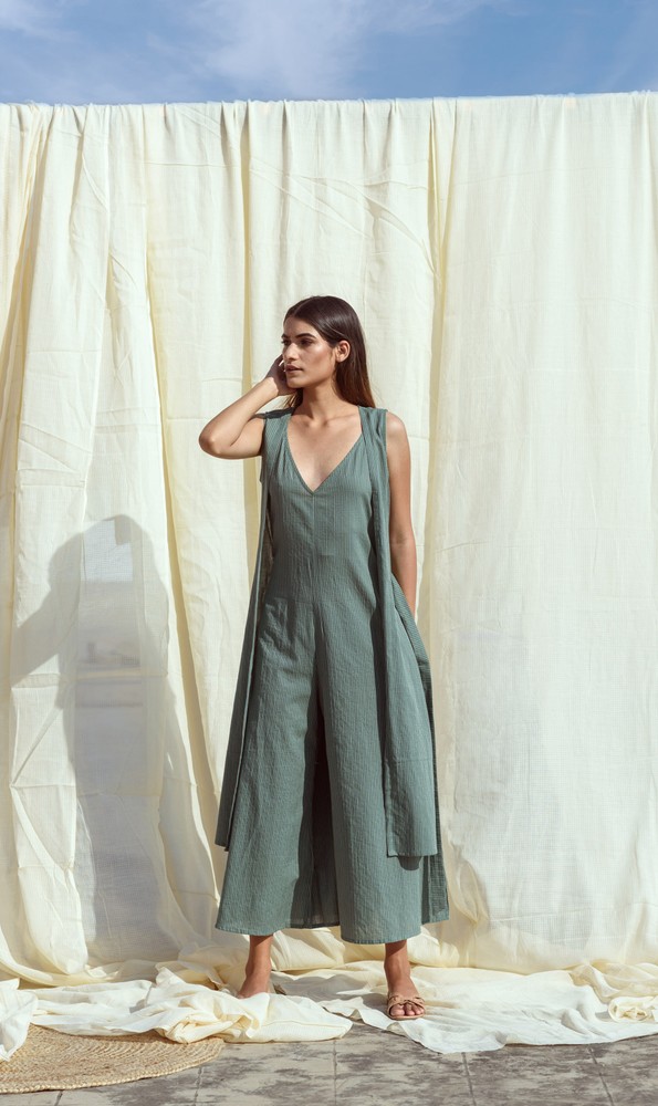 KAPRAAHA BASIL GREEN JUMPSUIT